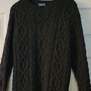 Lands End Wool fisherman's sweater large